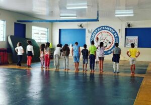 Treino realizado com a turminha da manhã do projeto